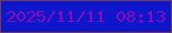 文字の大きさ：4、枠の色：723d49、背景の色：0d16cb、文字の色：880bba 無料ブログパーツのブログ時計