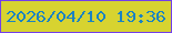 文字の大きさ：5、枠の色：723fea、背景の色：d7d330、文字の色：1b83c2 無料ブログパーツのブログ時計