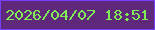 文字の大きさ：2、枠の色：723ffa、背景の色：5f287a、文字の色：80ec56 無料ブログパーツのブログ時計