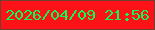 文字の大きさ：1、枠の色：724031、背景の色：fd1217、文字の色：0dfb51 無料ブログパーツのブログ時計