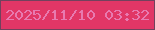 文字の大きさ：1、枠の色：72415d、背景の色：e13666、文字の色：e87ab0 無料ブログパーツのブログ時計