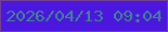 文字の大きさ：4、枠の色：724190、背景の色：4b16dd、文字の色：3c888e 無料ブログパーツのブログ時計