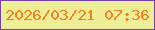 文字の大きさ：1、枠の色：7242a7、背景の色：edee96、文字の色：f87f22 無料ブログパーツのブログ時計