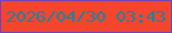 文字の大きさ：1、枠の色：7244bb、背景の色：f4452d、文字の色：1885a0 無料ブログパーツのブログ時計