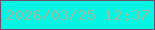 文字の大きさ：5、枠の色：724c6a、背景の色：02f4e2、文字の色：95c0a8 無料ブログパーツのブログ時計