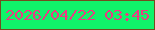 文字の大きさ：5、枠の色：724d1e、背景の色：10f36a、文字の色：ea3a83 無料ブログパーツのブログ時計