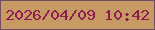 文字の大きさ：3、枠の色：724f60、背景の色：c79a63、文字の色：8e1b51 無料ブログパーツのブログ時計