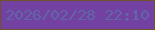 文字の大きさ：4、枠の色：725329、背景の色：7241a2、文字の色：6166a6 無料ブログパーツのブログ時計