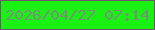 文字の大きさ：3、枠の色：725470、背景の色：18f112、文字の色：77907b 無料ブログパーツのブログ時計