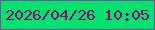 文字の大きさ：1、枠の色：72549d、背景の色：01e36e、文字の色：95096d 無料ブログパーツのブログ時計