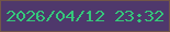 文字の大きさ：5、枠の色：725648、背景の色：4f386c、文字の色：35c87b 無料ブログパーツのブログ時計