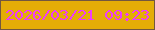 文字の大きさ：5、枠の色：72573f、背景の色：e4ad07、文字の色：ee3cf9 無料ブログパーツのブログ時計