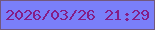 文字の大きさ：5、枠の色：72587c、背景の色：7a7ff9、文字の色：851d86 無料ブログパーツのブログ時計