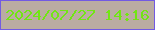 文字の大きさ：1、枠の色：725ae2、背景の色：baaca2、文字の色：71e614 無料ブログパーツのブログ時計