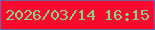 文字の大きさ：4、枠の色：7264ad、背景の色：fc092e、文字の色：82d792 無料ブログパーツのブログ時計