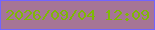 文字の大きさ：1、枠の色：7264ff、背景の色：a67596、文字の色：7fb805 無料ブログパーツのブログ時計