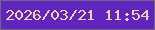 文字の大きさ：2、枠の色：726589、背景の色：6024bf、文字の色：edd4a3 無料ブログパーツのブログ時計