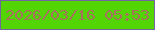 文字の大きさ：3、枠の色：7265a2、背景の色：52d503、文字の色：a7715d 無料ブログパーツのブログ時計