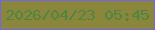 文字の大きさ：3、枠の色：7265e6、背景の色：8a873c、文字の色：518345 無料ブログパーツのブログ時計