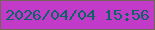 文字の大きさ：2、枠の色：726659、背景の色：c13ac8、文字の色：0a6364 無料ブログパーツのブログ時計