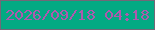 文字の大きさ：4、枠の色：726877、背景の色：03aa83、文字の色：af59ae 無料ブログパーツのブログ時計