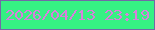 文字の大きさ：4、枠の色：7269a6、背景の色：36f183、文字の色：d780dc 無料ブログパーツのブログ時計
