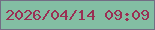文字の大きさ：2、枠の色：726d84、背景の色：83bea3、文字の色：9a3054 無料ブログパーツのブログ時計