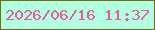 文字の大きさ：3、枠の色：726e10、背景の色：b1ffdf、文字の色：e75a9e 無料ブログパーツのブログ時計