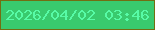 文字の大きさ：2、枠の色：726e12、背景の色：39ca6e、文字の色：57fba7 無料ブログパーツのブログ時計