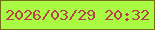 文字の大きさ：5、枠の色：726e1a、背景の色：a8fa43、文字の色：b7424e 無料ブログパーツのブログ時計