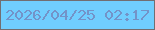 文字の大きさ：1、枠の色：726e72、背景の色：70ceff、文字の色：7393c8 無料ブログパーツのブログ時計