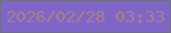 文字の大きさ：5、枠の色：726e8b、背景の色：7f66c6、文字の色：ac7e86 無料ブログパーツのブログ時計