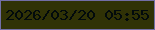 文字の大きさ：3、枠の色：726ea6、背景の色：303206、文字の色：020a0c 無料ブログパーツのブログ時計