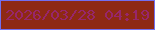 文字の大きさ：2、枠の色：726fef、背景の色：8e2914、文字の色：97266b 無料ブログパーツのブログ時計