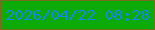 文字の大きさ：5、枠の色：72701d、背景の色：0dab08、文字の色：1487ec 無料ブログパーツのブログ時計