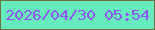 文字の大きさ：2、枠の色：72703f、背景の色：67ebbc、文字の色：9054f3 無料ブログパーツのブログ時計