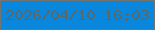 文字の大きさ：3、枠の色：727472、背景の色：0987dc、文字の色：596969 無料ブログパーツのブログ時計