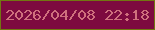 文字の大きさ：1、枠の色：727611、背景の色：7d0a3f、文字の色：cf707d 無料ブログパーツのブログ時計