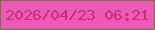 文字の大きさ：1、枠の色：72763e、背景の色：ee59b9、文字の色：c53173 無料ブログパーツのブログ時計