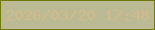 文字の大きさ：4、枠の色：72790c、背景の色：babb95、文字の色：d4ba8b 無料ブログパーツのブログ時計