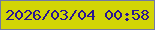 文字の大きさ：4、枠の色：7279a4、背景の色：d2d506、文字の色：2a1592 無料ブログパーツのブログ時計