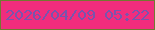 文字の大きさ：3、枠の色：727a31、背景の色：f12d7d、文字の色：7a54ad 無料ブログパーツのブログ時計