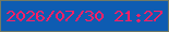 文字の大きさ：1、枠の色：727a64、背景の色：0e5cb2、文字の色：fd2066 無料ブログパーツのブログ時計