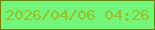 文字の大きさ：1、枠の色：727e06、背景の色：74f57c、文字の色：98c023 無料ブログパーツのブログ時計