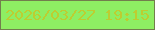 文字の大きさ：5、枠の色：727e4d、背景の色：8eee63、文字の色：bdcd31 無料ブログパーツのブログ時計