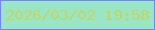 文字の大きさ：2、枠の色：7283fc、背景の色：98e6c6、文字の色：c5d65f 無料ブログパーツのブログ時計