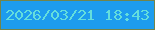 文字の大きさ：2、枠の色：72844b、背景の色：1d9cee、文字の色：64dedc 無料ブログパーツのブログ時計