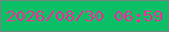文字の大きさ：1、枠の色：72847a、背景の色：0bbf67、文字の色：f63098 無料ブログパーツのブログ時計
