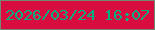 文字の大きさ：3、枠の色：728874、背景の色：d90c40、文字の色：01af81 無料ブログパーツのブログ時計