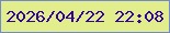 文字の大きさ：5、枠の色：7289d0、背景の色：e2ed8c、文字の色：33049d 無料ブログパーツのブログ時計